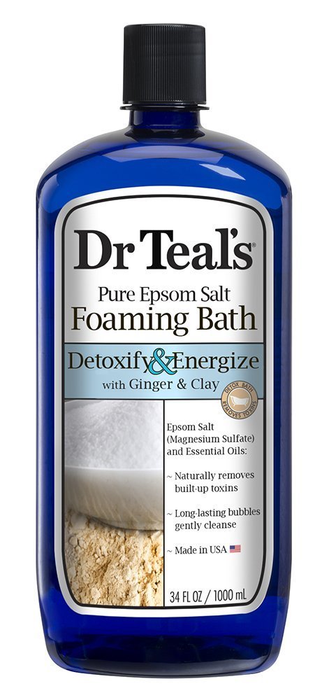 Dr Teal Detox Ginger & Clay Foaming, Bath 34 FL OZ, 2 Pack (Total 68 FL OZ)